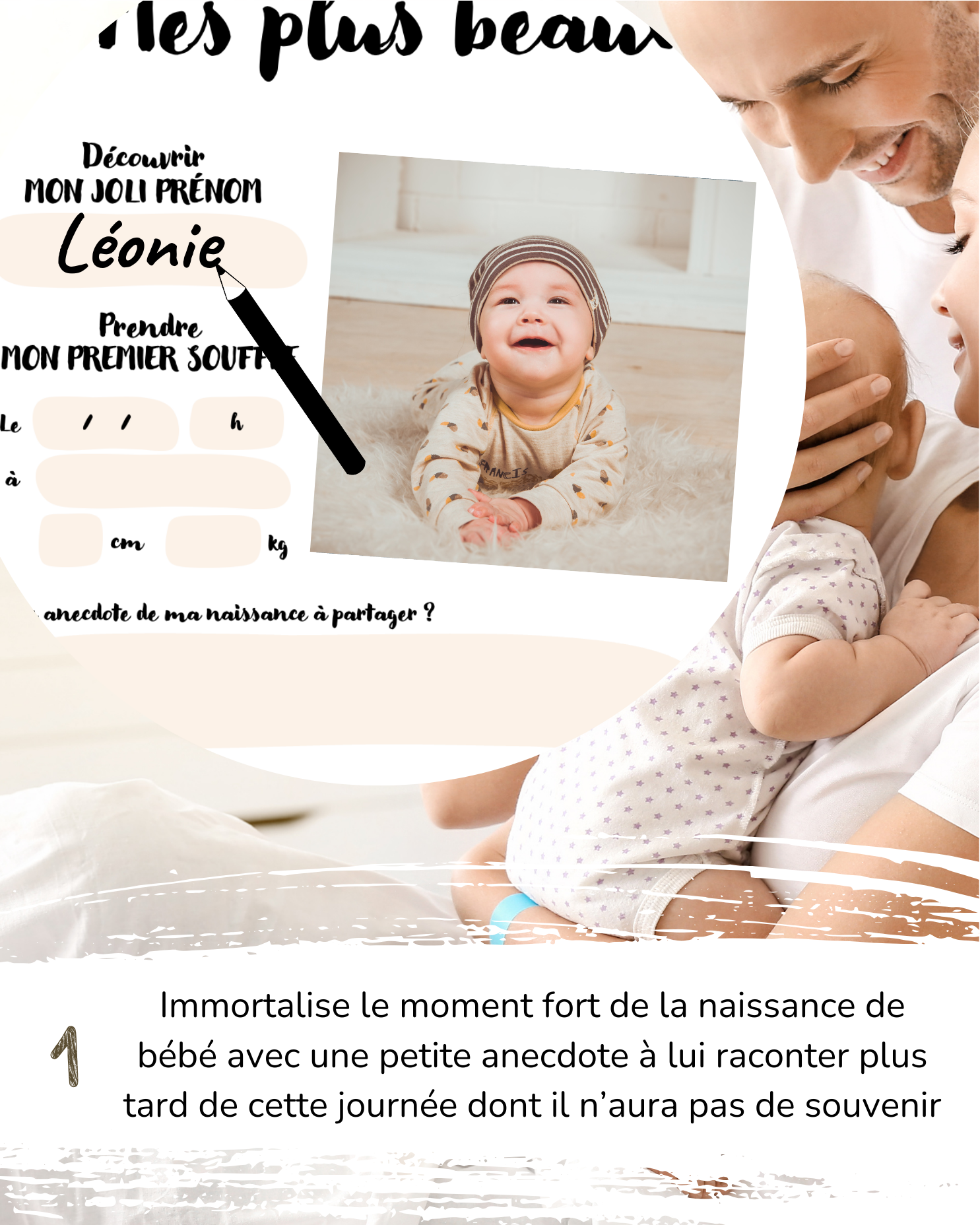 Affiche à remplir “Mes plus beaux premiers moments”, réversible et joyeusement illustrée par La Jovialerie
