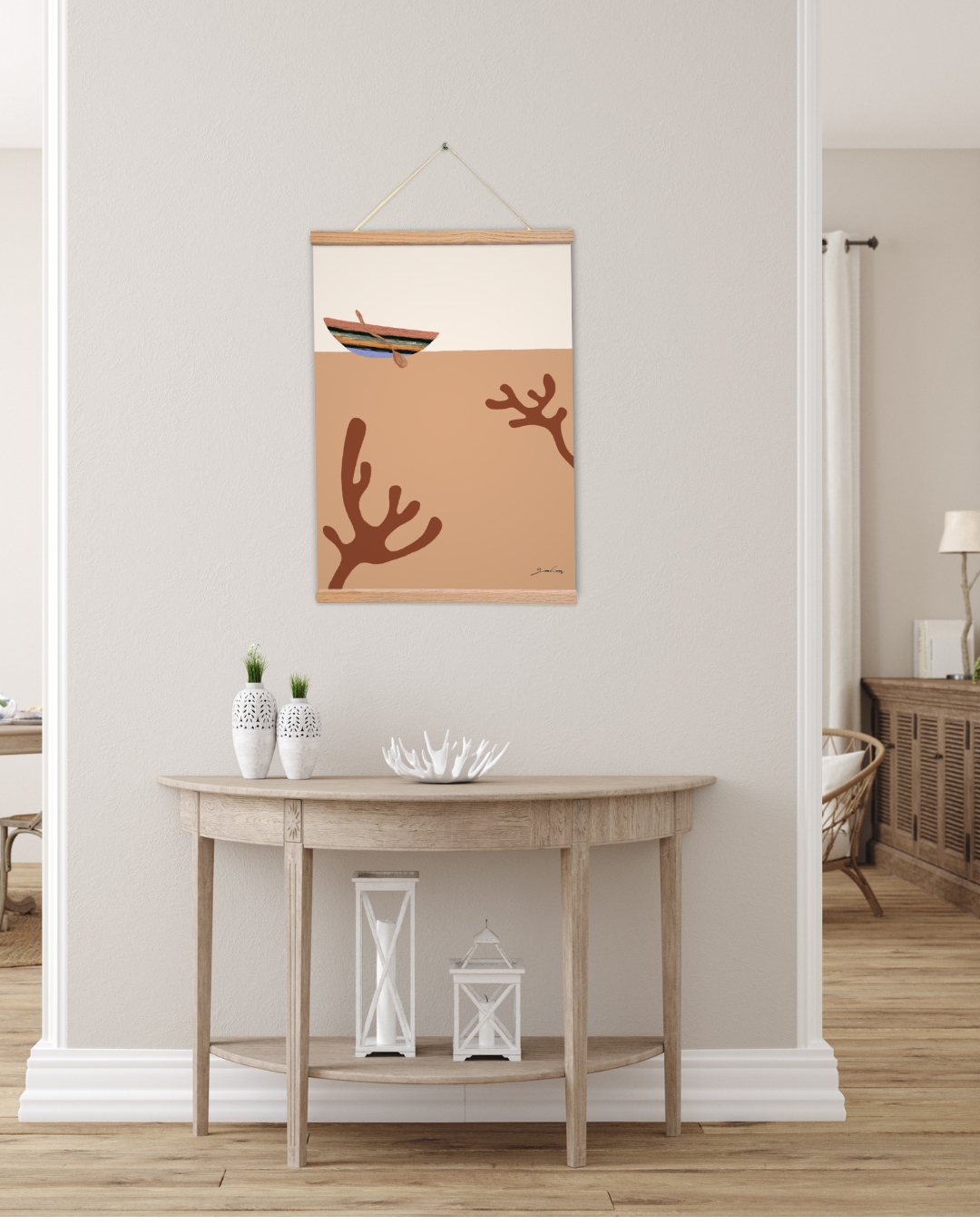 Les baguettes en bois de chêne dédiées à nos affiches