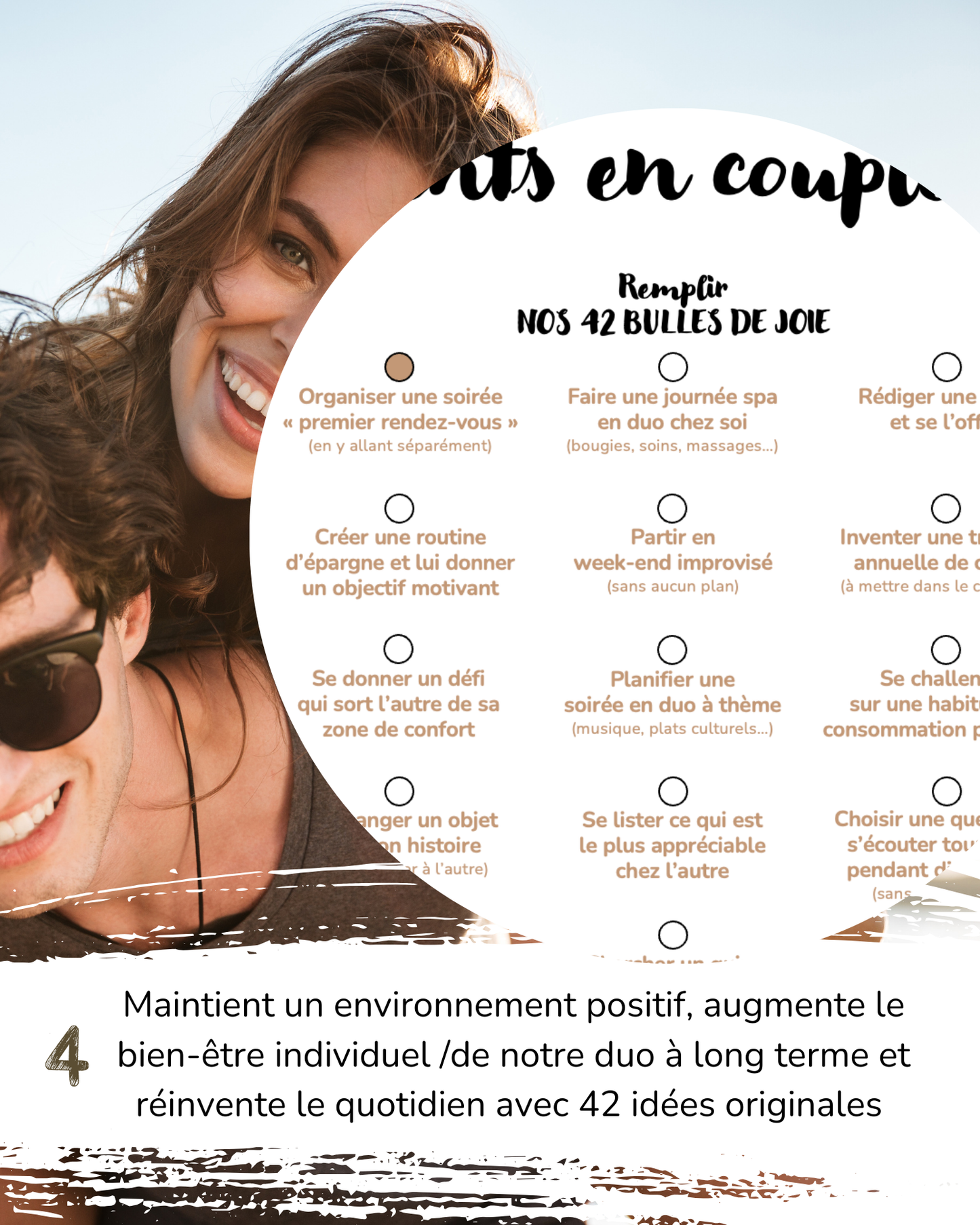 Affiche à remplir “Vos plus beaux moments en couple”, réversible et joyeusement illustrée par La Jovialerie
