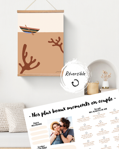 Affiche à remplir “Vos plus beaux moments en couple”, réversible et joyeusement illustrée par La Jovialerie