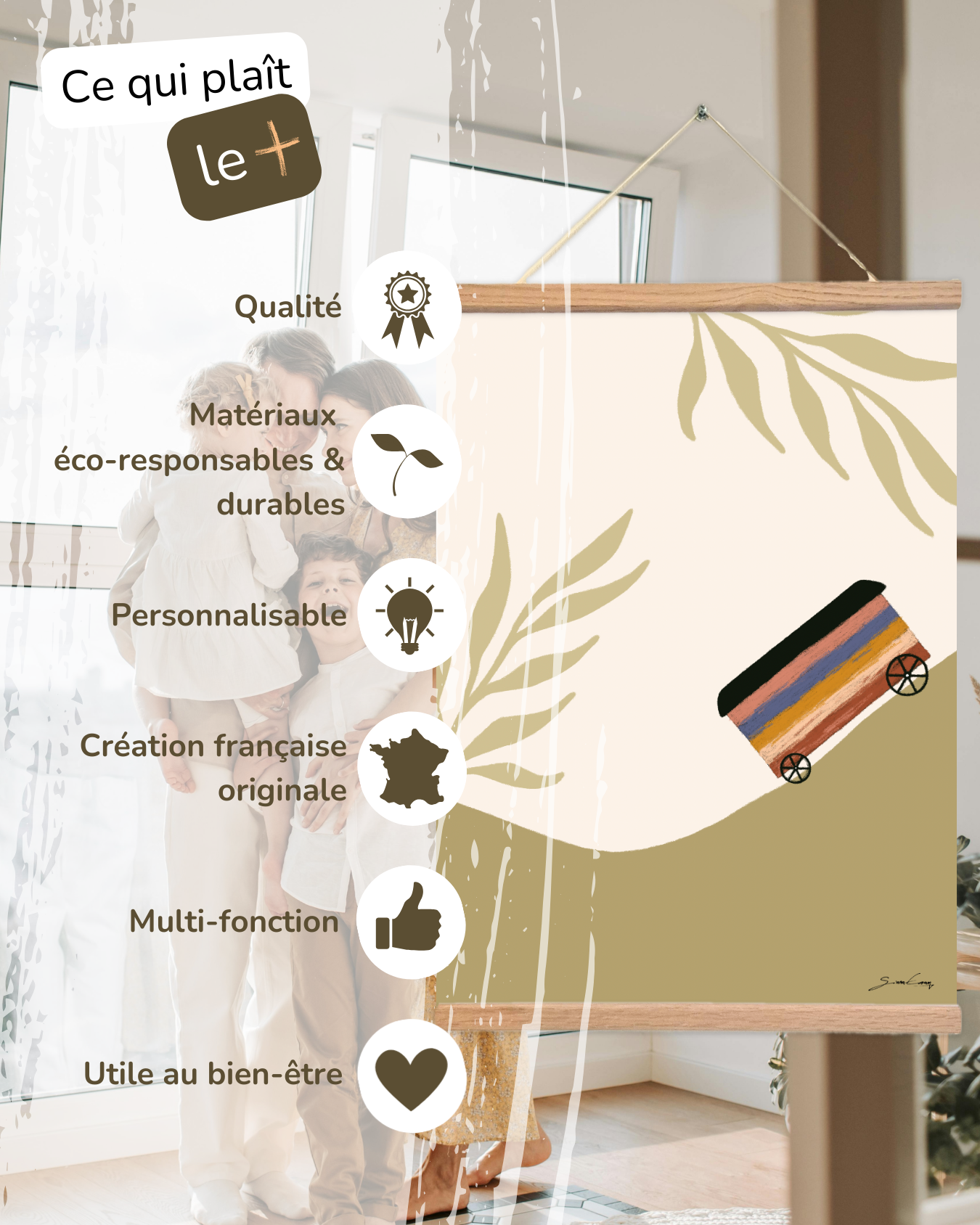 Affiche à remplir “Vos plus beaux moments en famille”, réversible et joyeusement illustrée par La Jovialerie