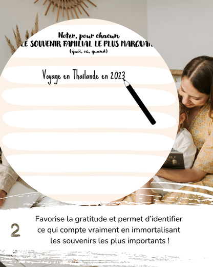 Affiche à remplir “Vos plus beaux moments en famille”, réversible et joyeusement illustrée par La Jovialerie