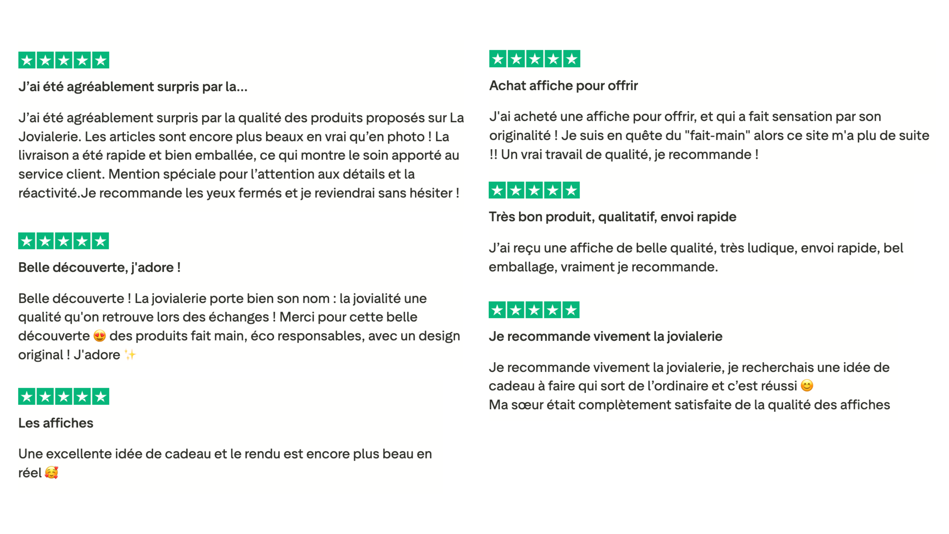 La Jovialerie - Notée "Excellent" sur Trustpilot !